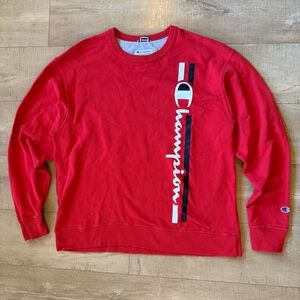 Champion Men's Red black Crewneck Sweatshirt size XL streetwear preppy